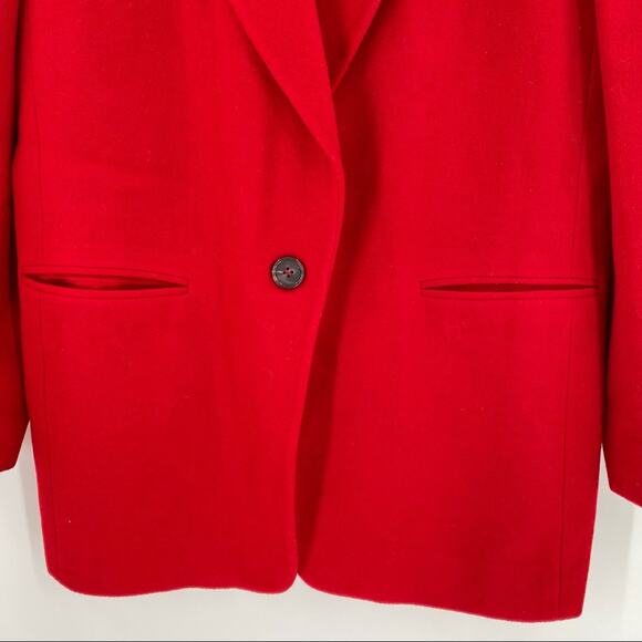 Red wool cashmere coat womens size 12 made in Moldova vintage - Picture 5 of 9